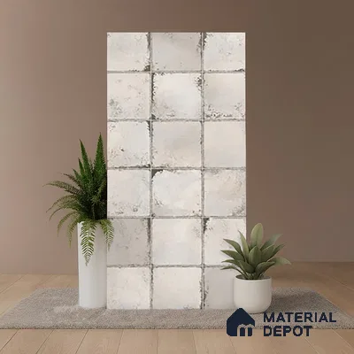 Patterned Wall Tile TL 06618 C 4 ft x 2 ft Grey Vitrified Matte Finish Tile - 9 mm | Ideal for Living Room,Bedroom,Bathroom,Kitchen