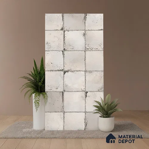 Patterned Wall Tile TL 06618 C 4 ft x 2 ft Grey Vitrified Matte Finish Tile - 9 mm | Ideal for Living Room,Bedroom,Bathroom,Kitchen