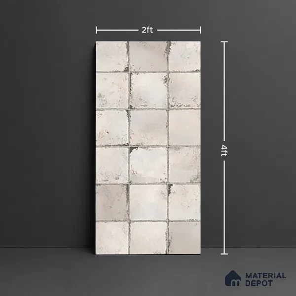 Patterned Wall Tile TL 06618 C 4 ft x 2 ft Grey Vitrified Matte Finish Tile - 9 mm | Ideal for Living Room,Bedroom,Bathroom,Kitchen