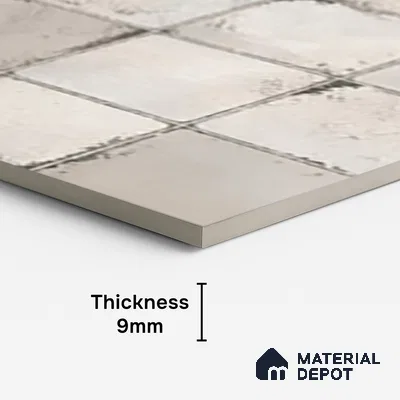 Patterned Wall Tile TL 06618 C 4 ft x 2 ft Grey Vitrified Matte Finish Tile - 9 mm | Ideal for Living Room,Bedroom,Bathroom,Kitchen