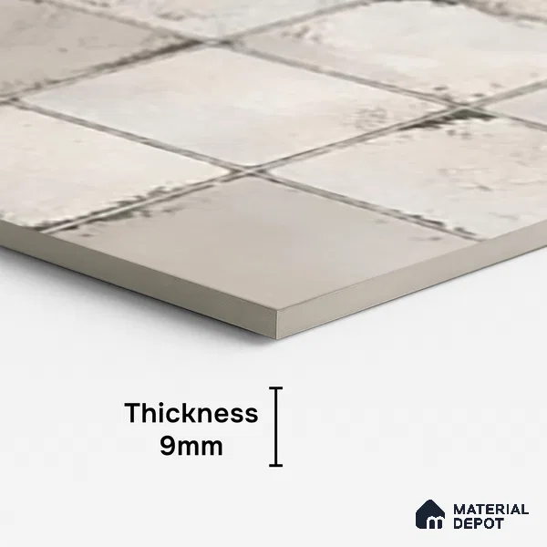 Patterned Wall Tile TL 06618 C 4 ft x 2 ft Grey Vitrified Matte Finish Tile - 9 mm | Ideal for Living Room,Bedroom,Bathroom,Kitchen