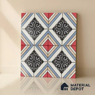 Moroccan Wall & Floor Tile TL 07655 Moroc Prism 1 ft x 1 ft Ceramic Matte Finish - 9 mm | Suitable For Kitchen, Bathroom, Living Area | Please Expect a Slight Variation of Pattern