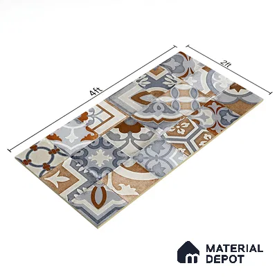 Moroccan Wall Tile TL 06491 Decor Art Brown 4 ft x 2 ft Carving Matte Finish Vitrified Tile - 9 mm | Suitable for Living Room, Bedroom & Bathroom (Sample)