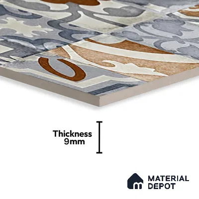 Moroccan Wall Tile TL 06491 Decor Art Brown 4 ft x 2 ft Carving Matte Finish Vitrified Tile - 9 mm | Suitable for Living Room, Bedroom & Bathroom (Sample)