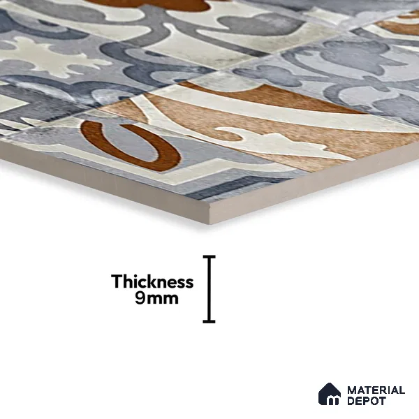Moroccan Wall Tile TL 06491 Decor Art Brown 4 ft x 2 ft Carving Matte Finish Vitrified Tile - 9 mm | Suitable for Living Room, Bedroom & Bathroom (Sample)
