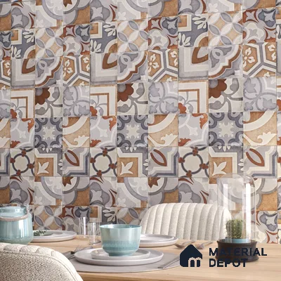 Moroccan Wall Tile TL 06491 Decor Art Brown 4 ft x 2 ft Carving Matte Finish Vitrified Tile - 9 mm | Suitable for Living Room, Bedroom & Bathroom (Sample)
