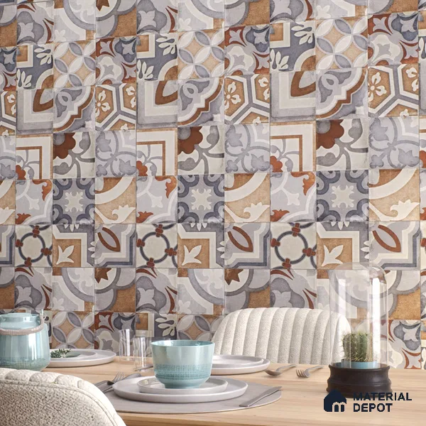 Moroccan Wall Tile TL 06491 Decor Art Brown 4 ft x 2 ft Carving Matte Finish Vitrified Tile - 9 mm | Suitable for Living Room, Bedroom & Bathroom (Sample)