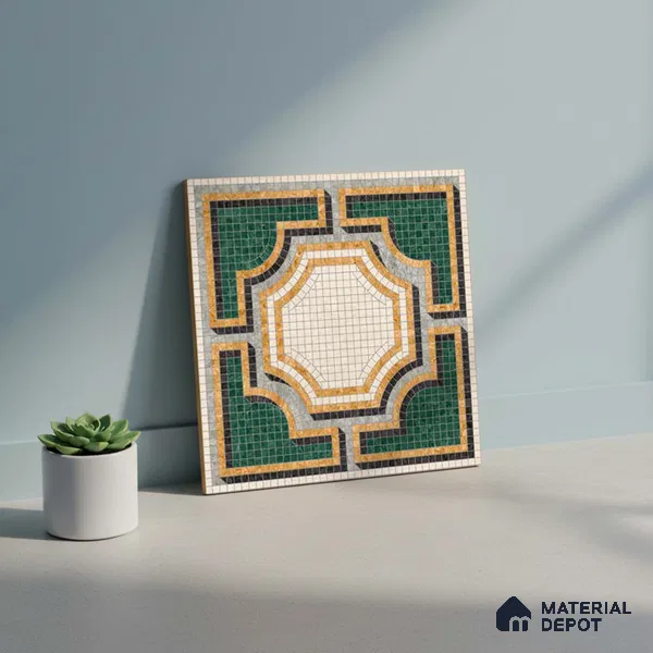 Moroccan Wall & Floor Tile TL 10020 | CRV-112 | 1 ft x 1 ft Matte Finish Ceramic Tile - 10 mm | Suitable for Bathroom, Kitchen, Dining Area | Please Expect a Slight Variation of Pattern