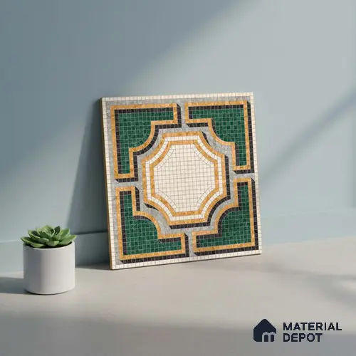 Wall & Floor Tile TL 10020 | CRV-112 | 1 ft x 1 ft Finish Ceramic Tile - 10 mm | Suitable for Living Room, Bedroom, Bathroom & Kitchen | Please Expect a Slight Variation of Pattern