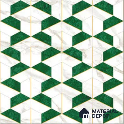 Moroccan Wall & Floor Tile TL 10044 | GR 6060 | 1 ft x 1 ft Matte Finish Ceramic Tile - 10 mm | Suitable for Bathroom, Kitchen, Balcony | Please Expect a Slight Variation of Pattern