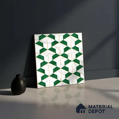 Moroccan Wall & Floor Tile TL 10044 | GR 6060 | 1 ft x 1 ft Matte Finish Ceramic Tile - 10 mm | Suitable for Bathroom, Kitchen, Balcony | Please Expect a Slight Variation of Pattern