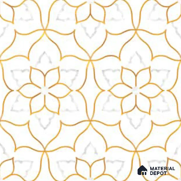 Moroccan Wall & Floor Tile TL 10046 | GR 6062 | 1 ft x 1 ft Matte Finish Ceramic Tile - 10 mm | Suitable for Bathroom, Kitchen, Balcony | Please Expect a Slight Variation of Pattern