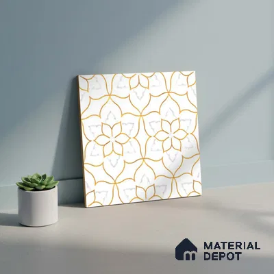 Moroccan Wall & Floor Tile TL 10046 | GR 6062 | 1 ft x 1 ft Matte Finish Ceramic Tile - 10 mm | Suitable for Bathroom, Kitchen, Balcony | Please Expect a Slight Variation of Pattern