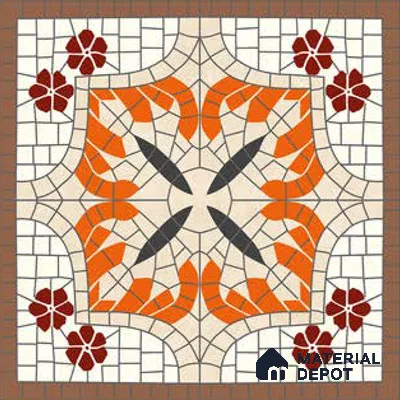 Moroccan Wall Tile TL 10019 B | CRV-111 | 1 ft x 1 ft Matte Finish Ceramic Tile - 10 mm | Suitable for Bathroom, Kitchen, Balcony | Please Expect a Slight Variation of Pattern