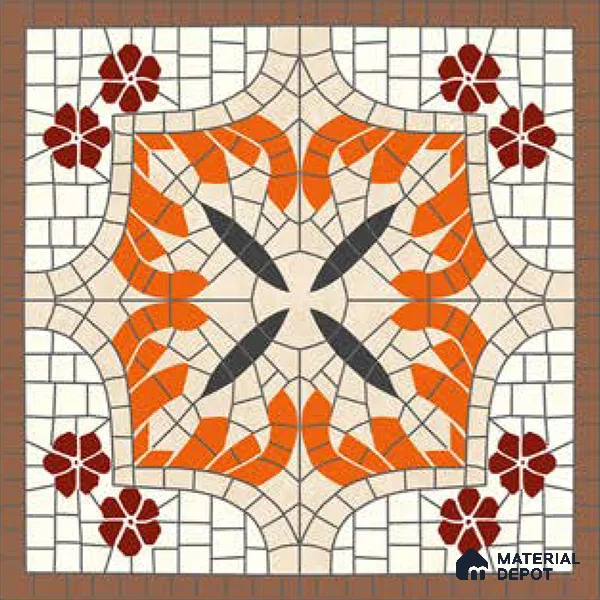 Moroccan Wall Tile TL 10019 B | CRV-111 | 1 ft x 1 ft Matte Finish Ceramic Tile - 10 mm | Suitable for Bathroom, Kitchen, Balcony | Please Expect a Slight Variation of Pattern