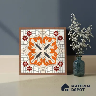 Moroccan Wall Tile TL 10019 B | CRV-111 | 1 ft x 1 ft Matte Finish Ceramic Tile - 10 mm | Suitable for Bathroom, Kitchen, Balcony | Please Expect a Slight Variation of Pattern