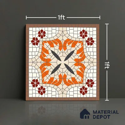 Moroccan Wall Tile TL 10019 B | CRV-111 | 1 ft x 1 ft Matte Finish Ceramic Tile - 10 mm | Suitable for Bathroom, Kitchen, Balcony | Please Expect a Slight Variation of Pattern