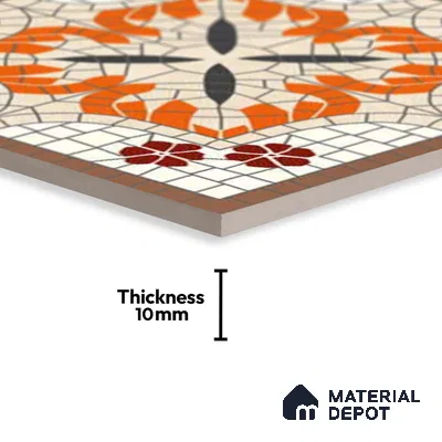 Moroccan Wall Tile TL 10019 B | CRV-111 | 1 ft x 1 ft Matte Finish Ceramic Tile - 10 mm | Suitable for Bathroom, Kitchen, Balcony | Please Expect a Slight Variation of Pattern
