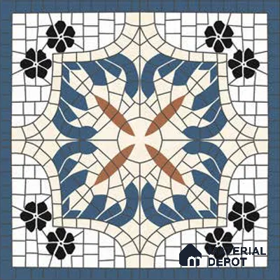 Moroccan Wall Tile TL 10019 | CRV-110 | 1 ft x 1 ft Matte Finish Ceramic Tile - 10 mm | Suitable for Bathroom, Kitchen, Balcony | Please Expect a Slight Variation of Pattern