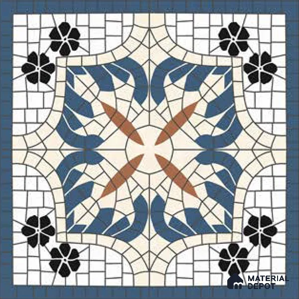 Moroccan Wall Tile TL 10019 | CRV-110 | 1 ft x 1 ft Matte Finish Ceramic Tile - 10 mm | Suitable for Bathroom, Kitchen, Balcony | Please Expect a Slight Variation of Pattern