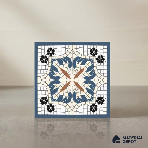 Moroccan Wall Tile TL 10019 | CRV-110 | 1 ft x 1 ft Matte Finish Ceramic Tile - 10 mm | Suitable for Bathroom, Kitchen, Balcony | Please Expect a Slight Variation of Pattern