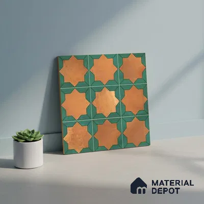 Wall & Floor Tile TL 10021 | CRV-114 | 1 ft x 1 ft  Finish Ceramic Tile - 10 mm | Suitable for Living Room, Bedroom, Bathroom & Kitchen | Please Expect a Slight Variation of Pattern