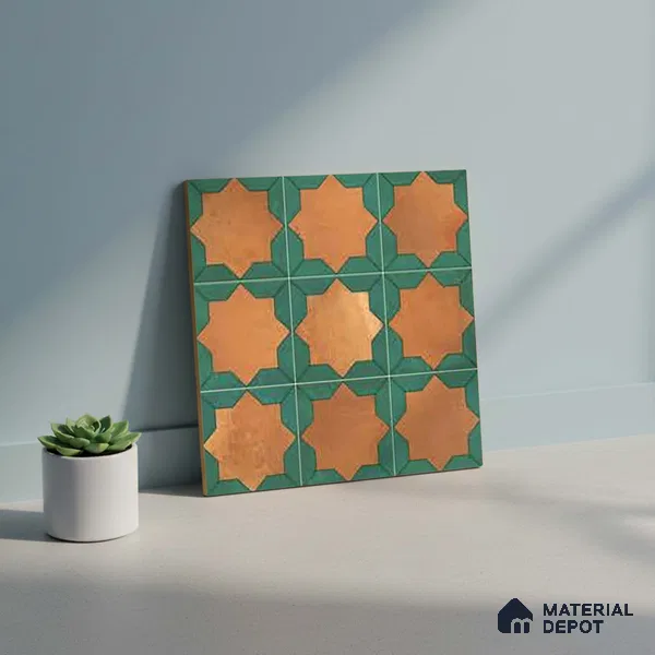 Wall & Floor Tile TL 10021 | CRV-114 | 1 ft x 1 ft  Finish Ceramic Tile - 10 mm | Suitable for Living Room, Bedroom, Bathroom & Kitchen | Please Expect a Slight Variation of Pattern