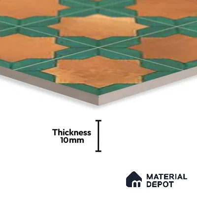 Wall & Floor Tile TL 10021 | CRV-114 | 1 ft x 1 ft  Finish Ceramic Tile - 10 mm | Suitable for Living Room, Bedroom, Bathroom & Kitchen | Please Expect a Slight Variation of Pattern
