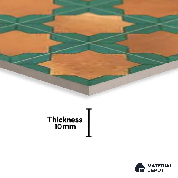 Wall & Floor Tile TL 10021 | CRV-114 | 1 ft x 1 ft  Finish Ceramic Tile - 10 mm | Suitable for Living Room, Bedroom, Bathroom & Kitchen | Please Expect a Slight Variation of Pattern