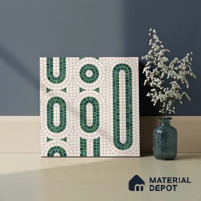 Moroccan Wall Tile TL 10012 | CRV-102 | 1 ft x 1 ft Matte Finish Ceramic Tile - 10 mm | Suitable for Bathroom, Kitchen, Balcony | Please Expect a Slight Variation of Pattern