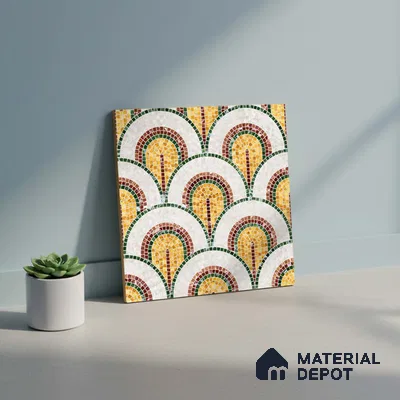 Moroccan Wall & Floor Tile TL 10042 B | CRV-98 | 1 ft x 1 ft Matte Finish Ceramic Tile - 10 mm | Suitable for Bathroom, Kitchen, Balcony | Please Expect a Slight Variation of Pattern