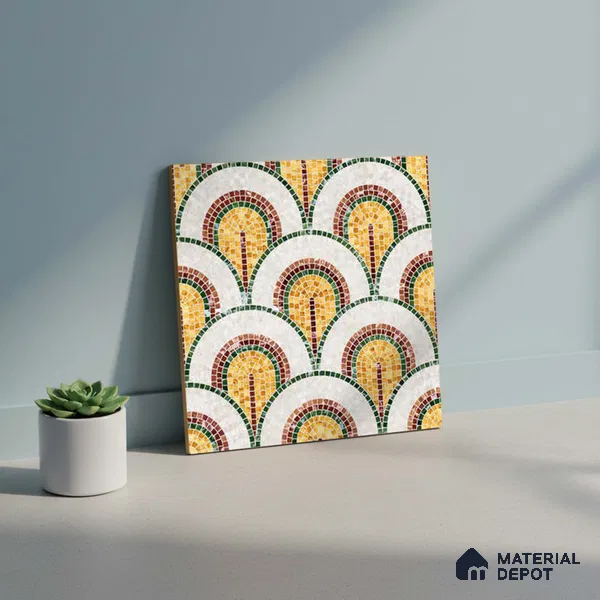 Moroccan Wall & Floor Tile TL 10042 B | CRV-98 | 1 ft x 1 ft Matte Finish Ceramic Tile - 10 mm | Suitable for Bathroom, Kitchen, Balcony | Please Expect a Slight Variation of Pattern