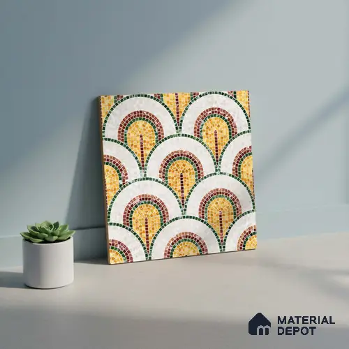 Moroccan Wall & Floor Tile TL 10042 B | CRV-98 | 1 ft x 1 ft Finish Ceramic Tile - 10 mm | Suitable for Living Room, Bedroom, Bathroom & Kitchen | Please Expect a Slight Variation of Pattern