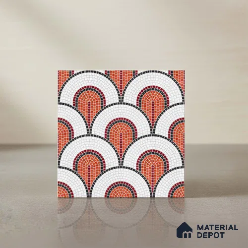 Moroccan Wall & Floor Tile TL 10042 | CRV-97 | 1 ft x 1 ft  Finish Ceramic Tile - 10 mm | Suitable for Living Room, Bedroom, Bathroom & Kitchen | Please Expect a Slight Variation of Pattern