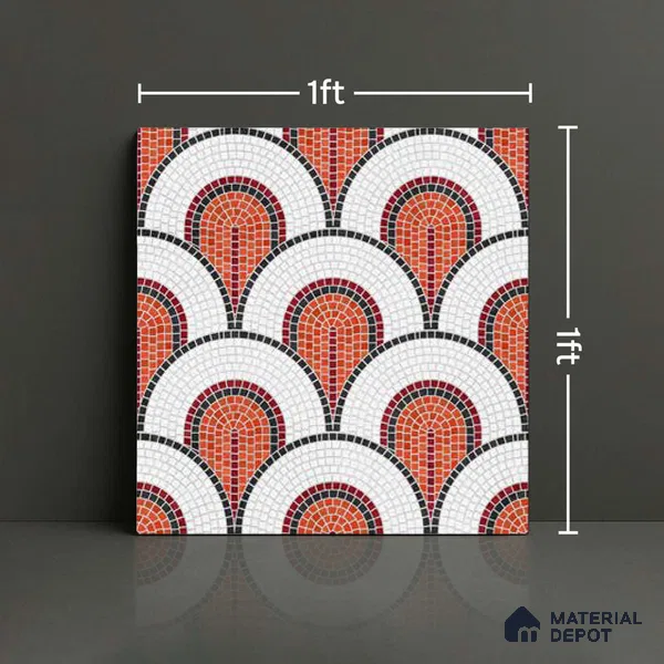 Moroccan Wall & Floor Tile TL 10042 | CRV-97 | 1 ft x 1 ft Matte Finish Ceramic Tile - 10 mm | Suitable for Bathroom, Kitchen, Balcony | Please Expect a Slight Variation of Pattern