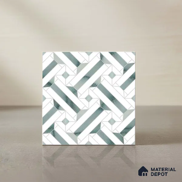 Moroccan Wall & Floor Tile TL 10033 | CRV-82 | 1 ft x 1 ft Matte Finish Ceramic Tile - 10 mm | Suitable for Bathroom, Kitchen, Balcony | Please Expect a Slight Variation of Pattern