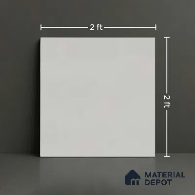 Plain Floor & Wall Tile TL 06606 C 2 ft x 2 ft Grey Vitrified Matte Finish Tile - 9 mm | Ideal for Living Room,Bedroom,Bathroom,Kitchen | Please Expect a Slight Variation of Pattern