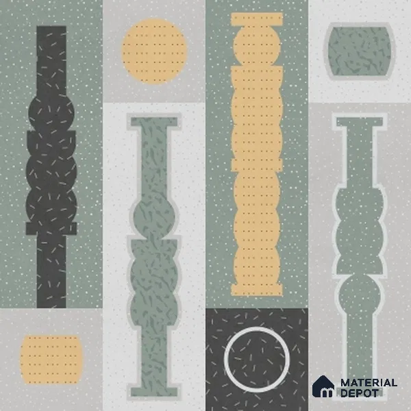 Patterned Look Wall & Floor Tile TL 06606 Atlas Gray Decor 2 ft x 2 ft Vitrified Matte Finish - 9 mm | 4 Piece Layout | Suitable for Living Room, Balcony, Courtyard | Please Expect a Slight Variation of Pattern (Sample)