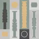 A close-up of a Patterned Look Tile TL 06606 Atlas Gray Decor 2 ft x 2 ft Vitrified Matte Finish - 9 mm | 4 Piece Layout | Suitable for Living Room,Balcony,Courtyard with a Matte finish available at Material Depot in Bangalore