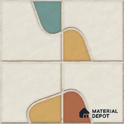 Patterned Wall & Floor Tile TL 10045 | GR 6061 | 1 ft x 1 ft  Matte Finish Ceramic Tile - 10 mm | Suitable for Living Room, Bedroom, Bathroom & Kitchen | Please Expect a Slight Variation of Pattern