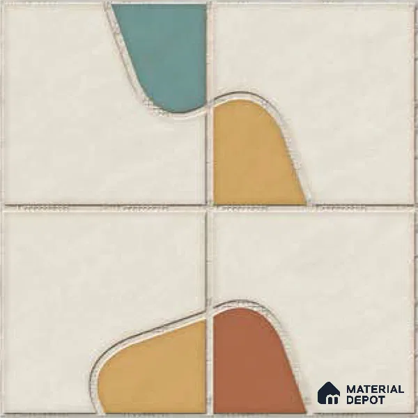 Patterned Wall & Floor Tile TL 10045 | GR 6061 | 1 ft x 1 ft Matte Finish Ceramic Tile - 10 mm | Suitable for Living Room, Bedroom, Bathroom & Kitchen | Please Expect a Slight Variation of Pattern
