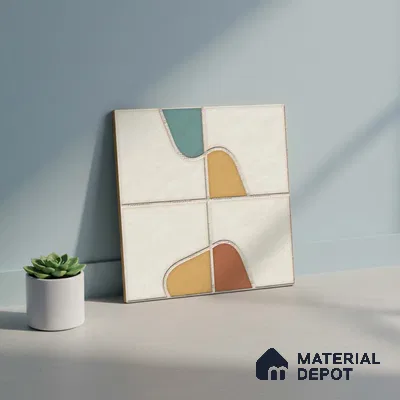 Patterned Wall & Floor Tile TL 10045 | GR 6061 | 1 ft x 1 ft  Matte Finish Ceramic Tile - 10 mm | Suitable for Living Room, Bedroom, Bathroom & Kitchen | Please Expect a Slight Variation of Pattern