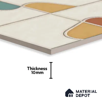 Patterned Wall & Floor Tile TL 10045 | GR 6061 | 1 ft x 1 ft  Matte Finish Ceramic Tile - 10 mm | Suitable for Living Room, Bedroom, Bathroom & Kitchen | Please Expect a Slight Variation of Pattern