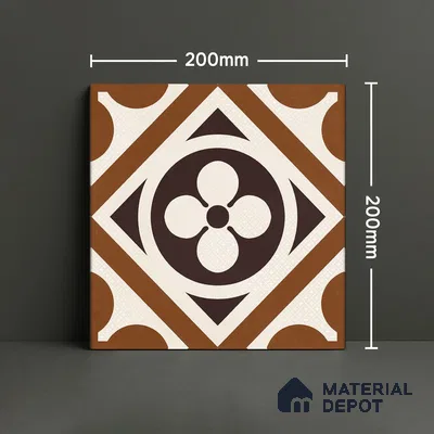 Moroccan Wall & Floor Tile TL 06444 B Vintagia Doric 8 x 8 inch Ceramic Matte Finish - 10 mm  | Suitable for Accent / Feature Walls, Bathroom, Kitchen Wall & Backsplashes (Sample)