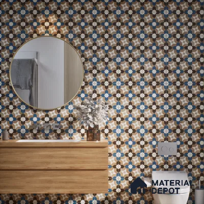 Moroccan Wall Tile TL 06445 C Vintagia Litos 8 x 8 inch Ceramic Matte Finish - 10 mm  | Suitable for Accent / Feature Walls, Bathroom, Kitchen Wall & Backsplashes (Sample)