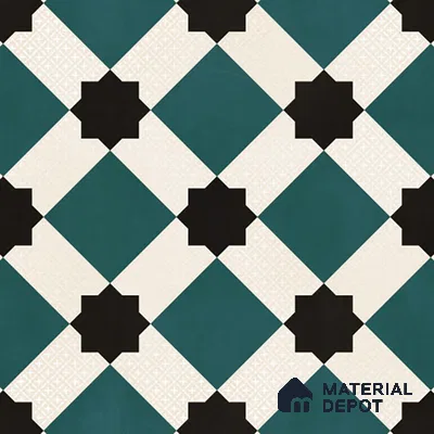 Moroccan Wall Tile TL 06445 E Vintagia Tin Aqua 8 x 8 inch Ceramic Matte Finish - 10 mm  | Suitable for Accent / Feature Walls, Bathroom, Kitchen Wall & Backsplashes (Sample)
