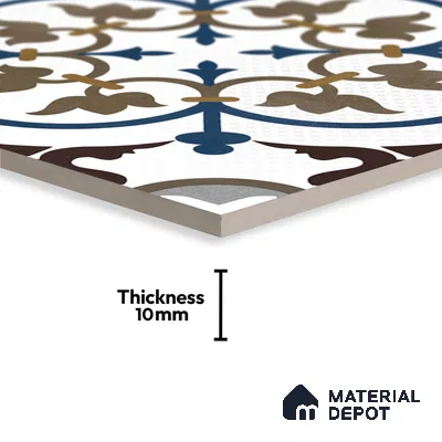 Moroccan Wall & Floor Tile TL 06443 Vintagia Bissel 8 x 8 inch Ceramic Matte Finish - 10 mm  | Suitable for Accent / Feature Walls, Bathroom, Kitchen Wall & Backsplashes (Sample)