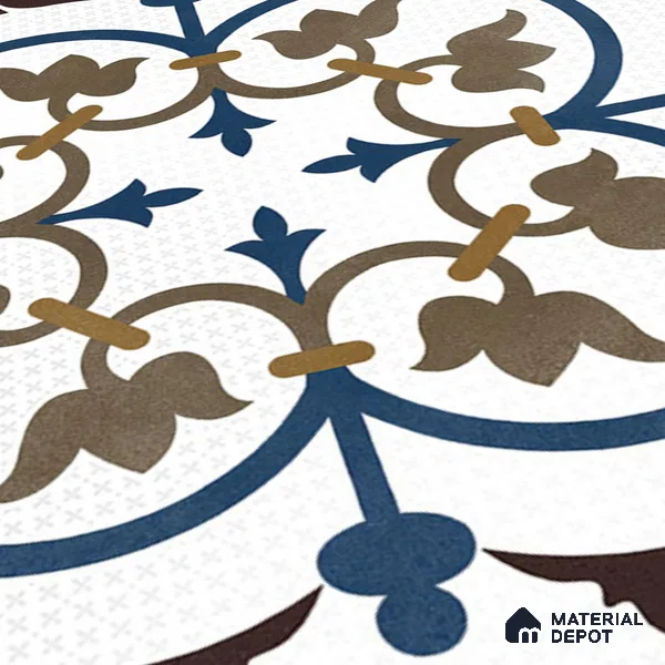 Moroccan Wall & Floor Tile TL 06443 Vintagia Bissel 8 x 8 inch Ceramic Matte Finish - 10 mm  | Suitable for Accent / Feature Walls, Bathroom, Kitchen Wall & Backsplashes (Sample)
