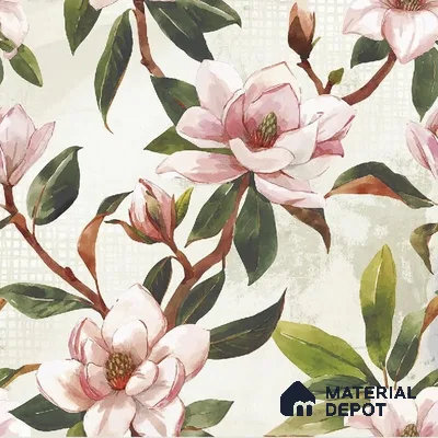 Subway Floral Wall Tile TL 06432 B Coastal Lilac Fiore 8 x 8 inch Ceramic Matte Finish - 10 mm | 8 Random Design | Suitable for Accent / Feature Walls, Bathroom, Kitchen Wall & Backsplashes (Sample)