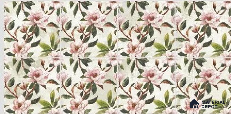 Subway Floral Wall Tile TL 06432 B Coastal Lilac Fiore 8 x 8 inch Ceramic Matte Finish - 10 mm | 8 Random Design | Suitable for Accent / Feature Walls, Bathroom, Kitchen Wall & Backsplashes (Sample)